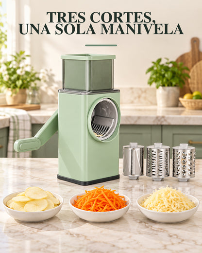 Rallador y Rebanador Manual 3 en 1   Ensalada lista con menos desorden