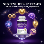 Resveratrol Complex Antioxidante Premium para Piel Radiante, Corazón Fuerte y Energía Joven