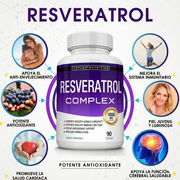 Resveratrol Complex Antioxidante Premium para Piel Radiante, Corazón Fuerte y Energía Joven
